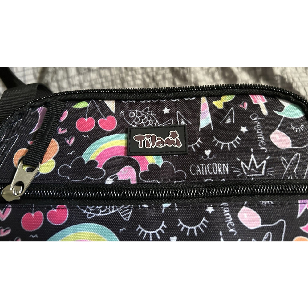 Tilami Drama Queen Lunch Bag Black New Long and Short Handle Insulated